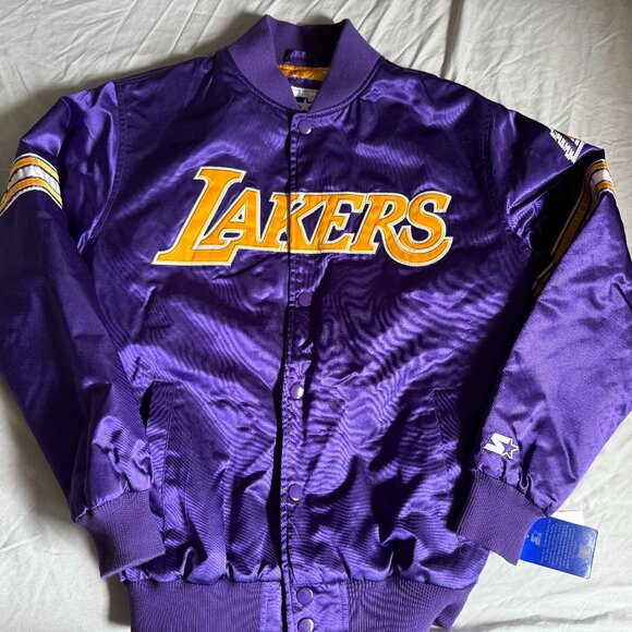 Los Angeles Lakers Starter Satin Bomber Jacket Medium